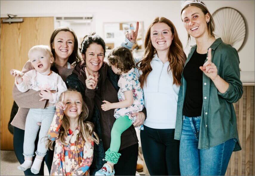 Dr. Stephanie and patients posing