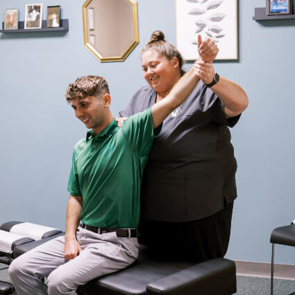 shoulder adjustment at Grain Valley Chiropractic