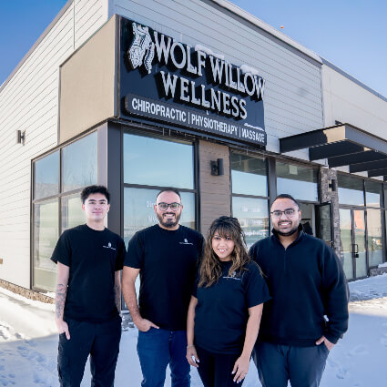 Wolf Willow Wellness team outside of building