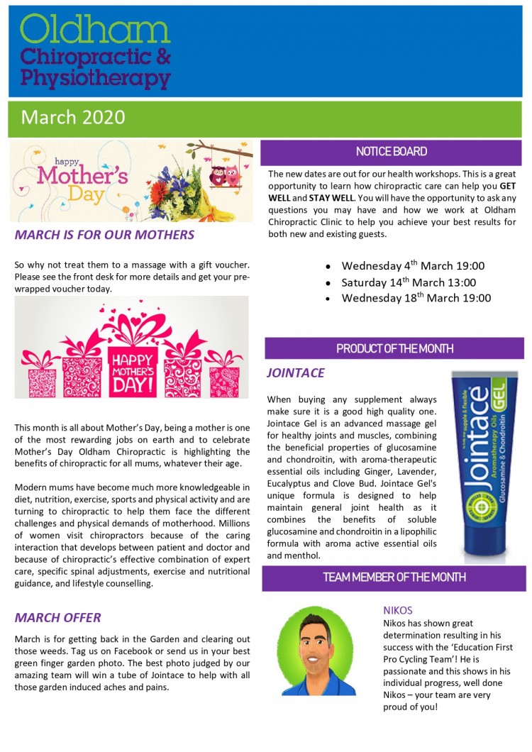 March 2020 Newsletter, page 1
