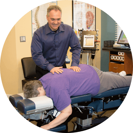 Palmyra patient getting a chiropractic adjustment at Fluvanna Family Chiropractic