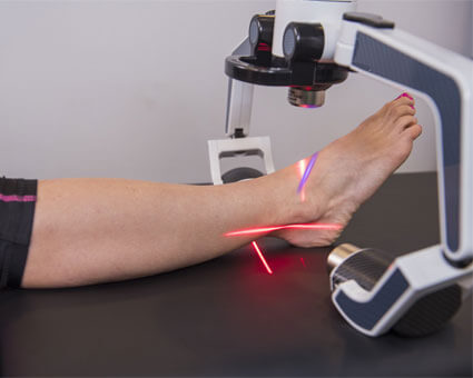 Laser therapy on foot