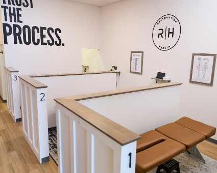 Chiropractic adjusting bays at Restoration Health Chiropractic