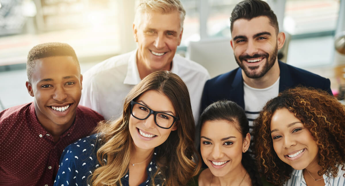 Group of smiling corporate people