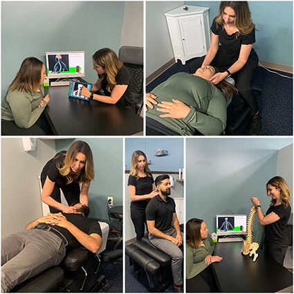 collage of ChiroPro practitioner working on patient