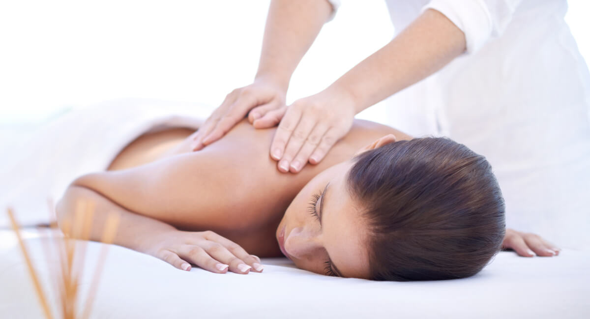 Female patient shoulder massage