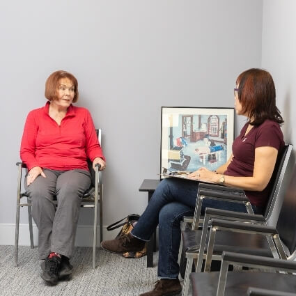Adjusted Health patients in waiting area