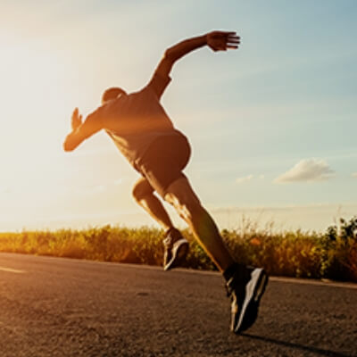 Male runner in action