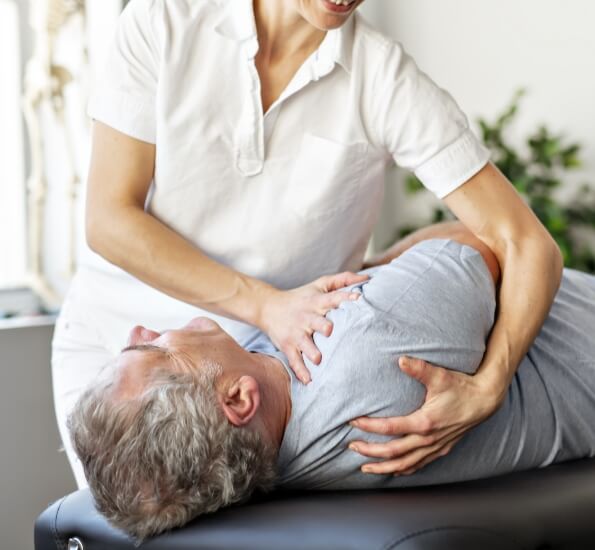 patient having back aligned
