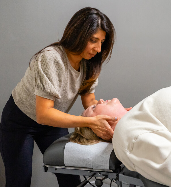 Healthy Movements Chiropractic chiropractor Dr. Safina adjusting patient