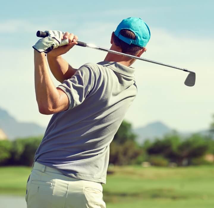 man playing golf