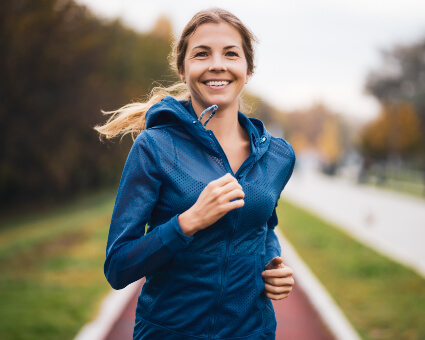 Smiling female jogger