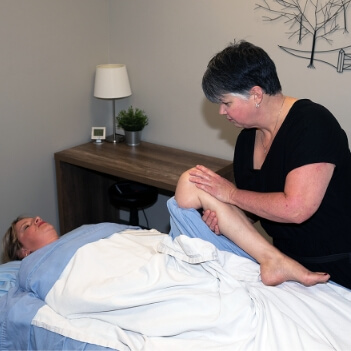 moving patient's leg