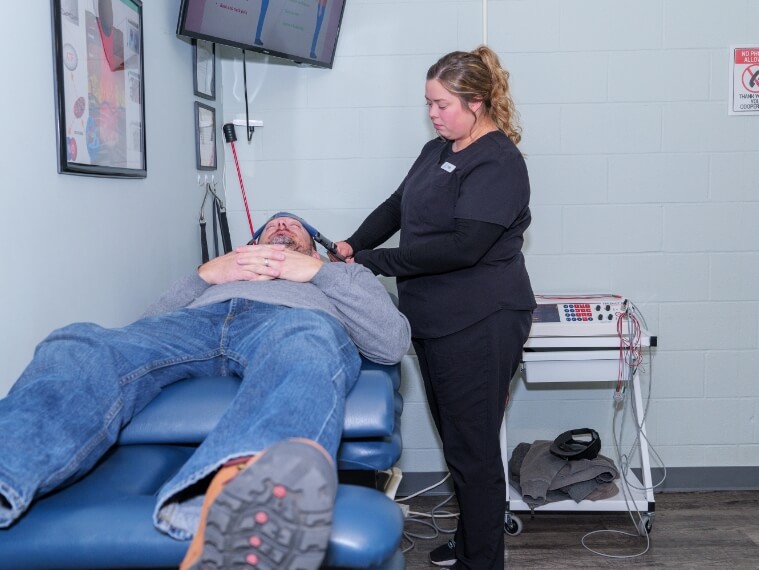 man receiving treatment