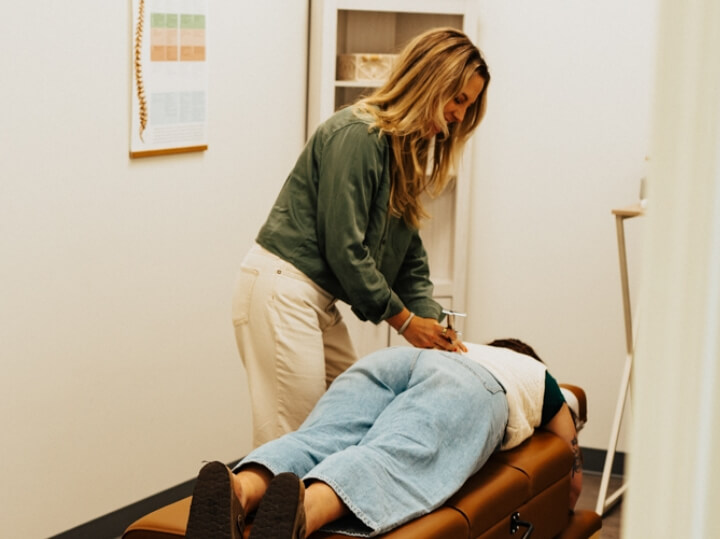 Activator technique used on patient at Somerset Family Chiropractic