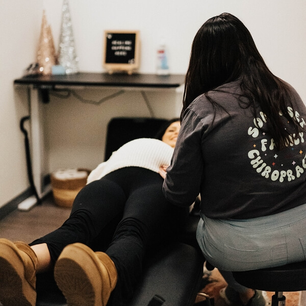 Pregnancy adjustment at Somerset Family Chiropractic