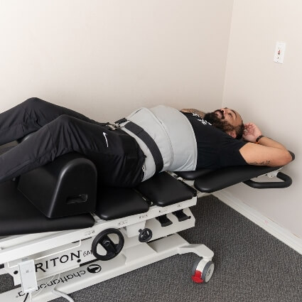 patient on decompression table