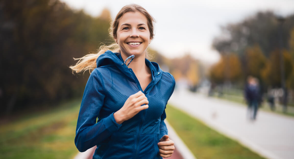Female athlete running