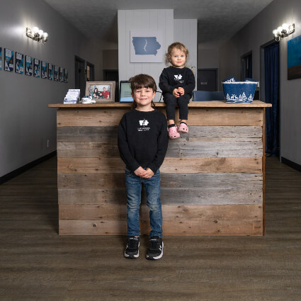 Kids at front desk