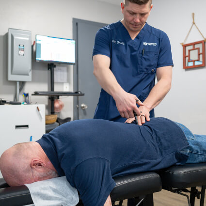 Using activator on man's back