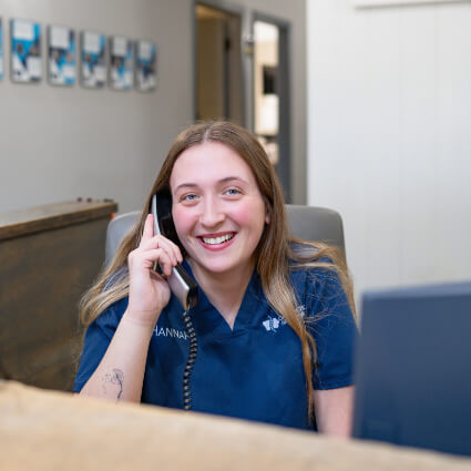 Staff answering phone