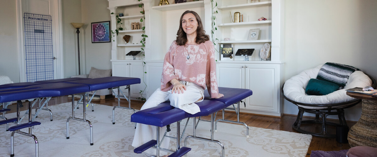 Dr. Vanessa sitting on table
