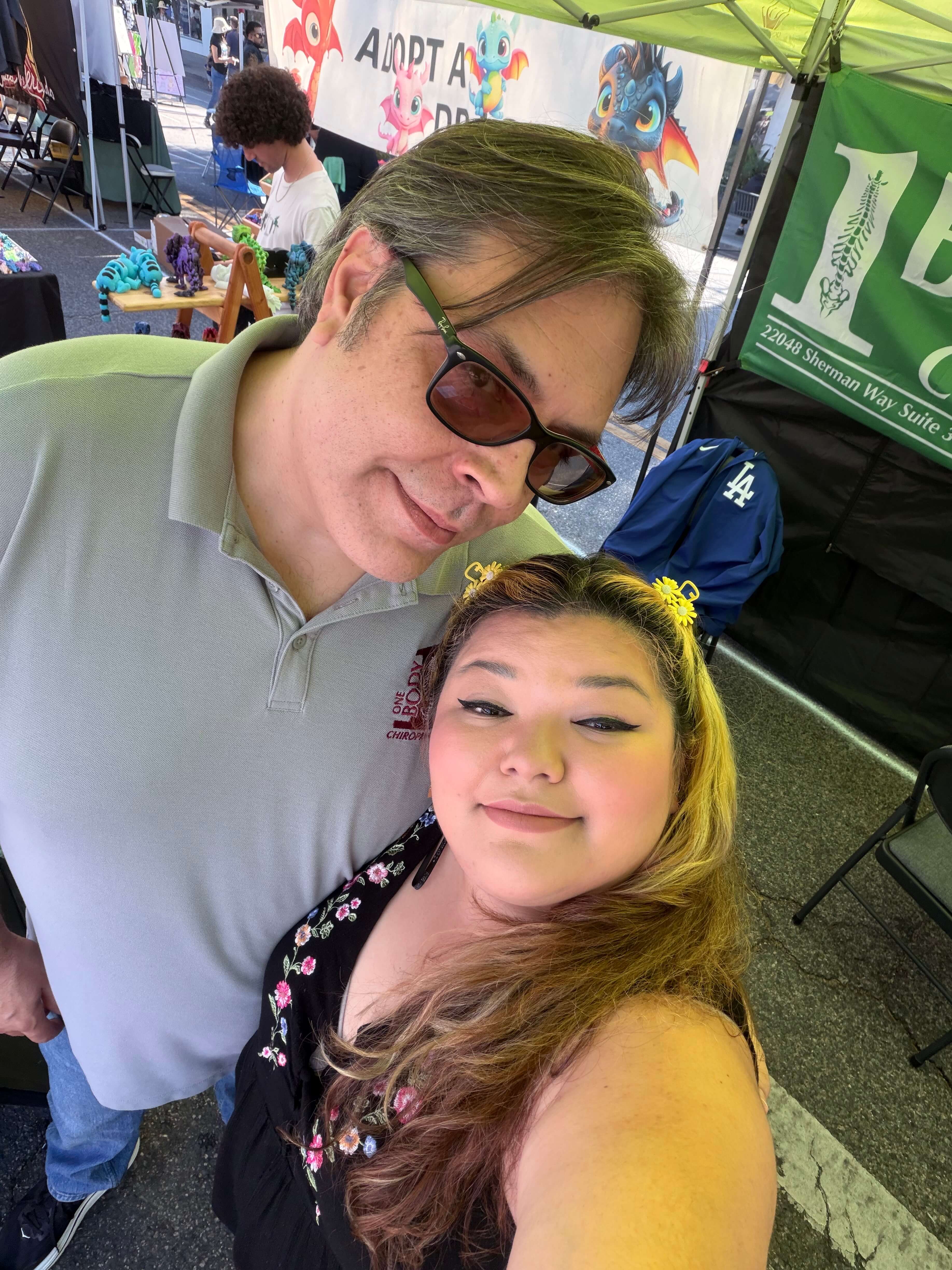 Dr. Michael Wohlmaker and Elizabeth at the Canoga Park Día de los Muertos Family Festival