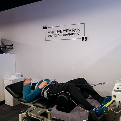  patient on spinal decompression table