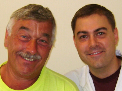 Harland with doctor