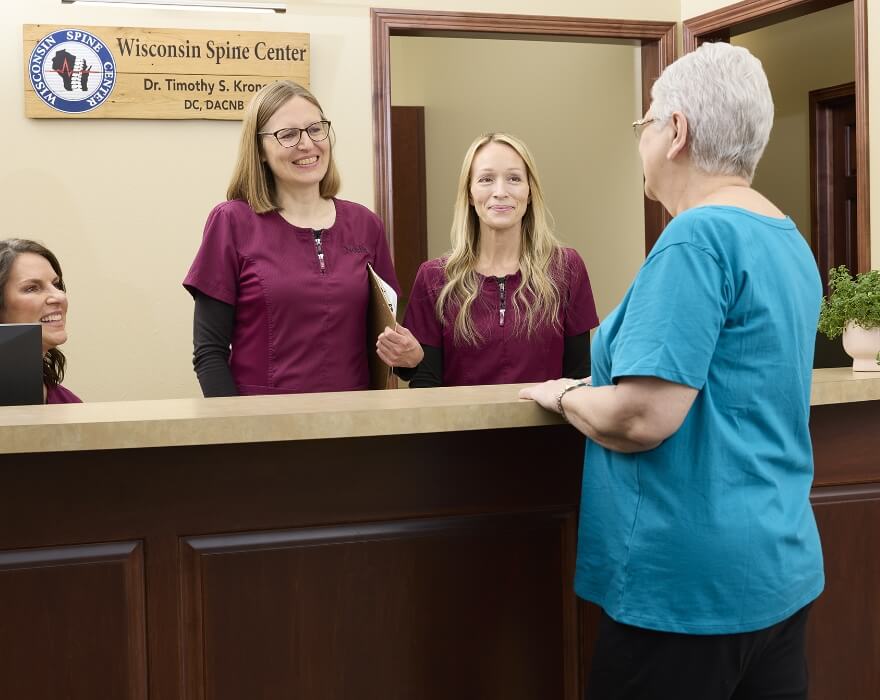 patient talking to staff