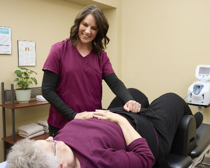 Woman getting spinal decompression
