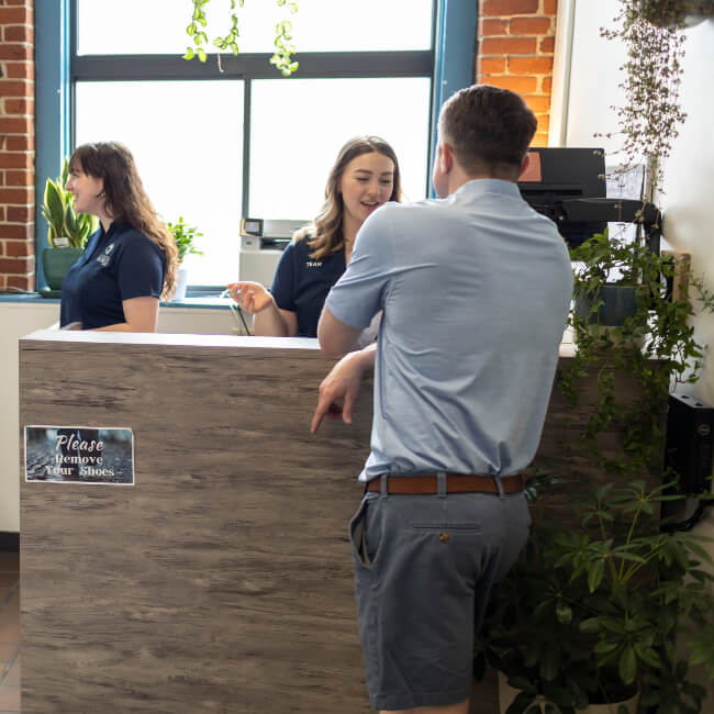 patients at front desk