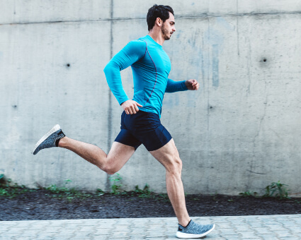 Male athlete running