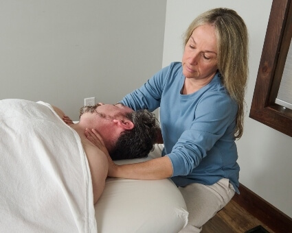 Male patient treated with Osteopathy