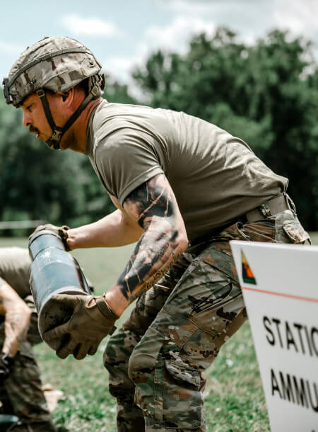 Man busy doing military training
