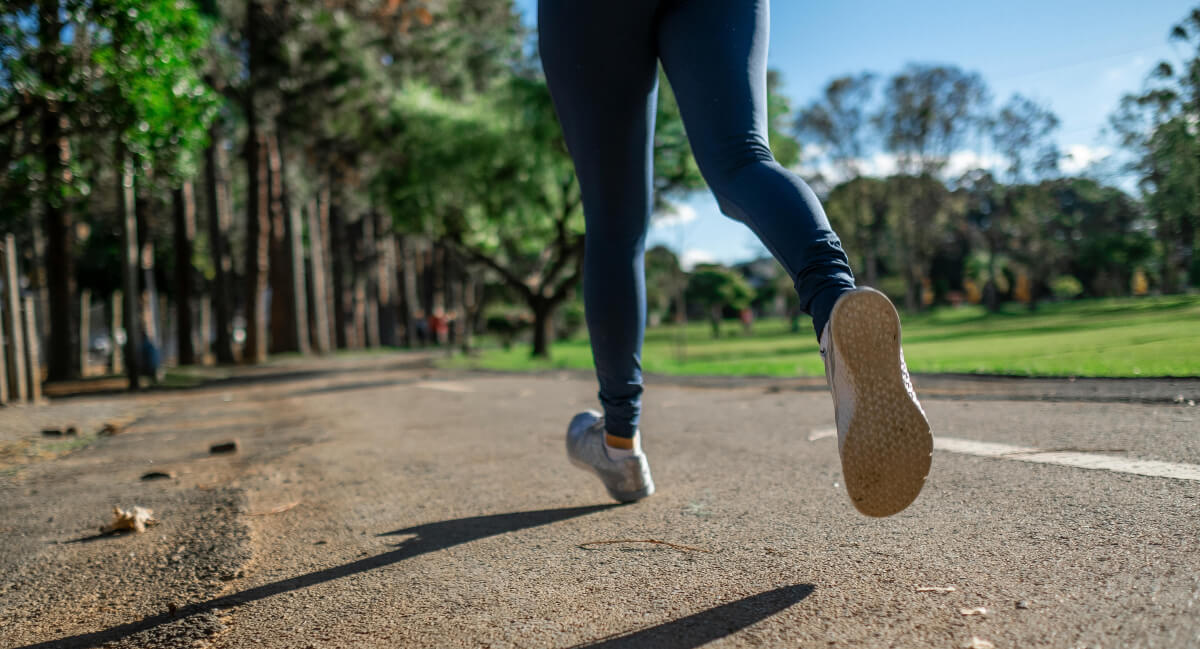 Female athlete running