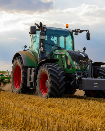 Man driving a tractor