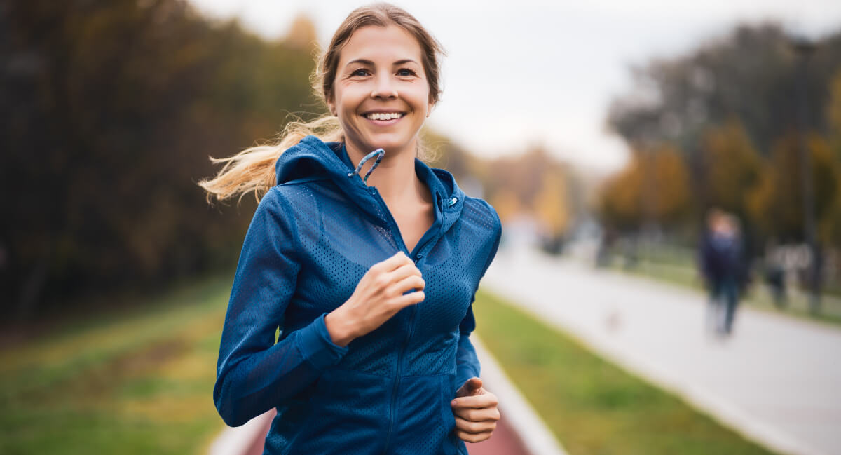 Female athlete running