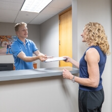 Patient checking in at our front desk