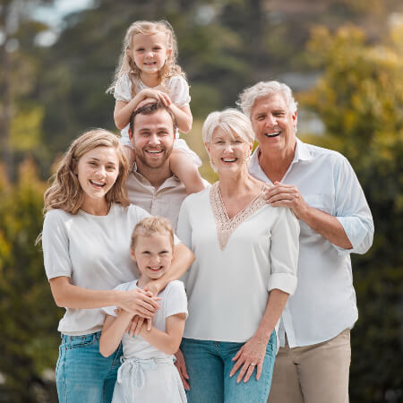 Smiling multi-gen family