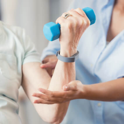 Woman exercising with weight
