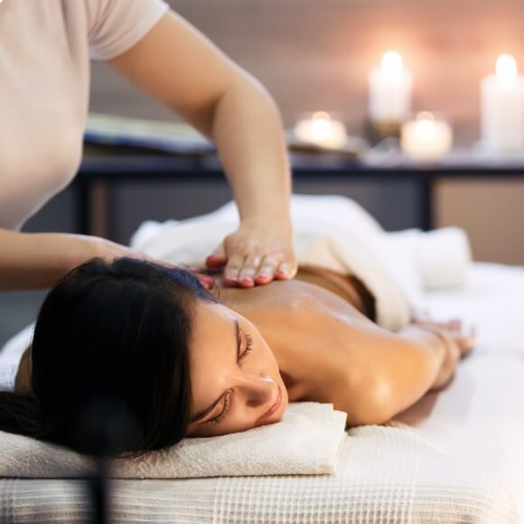 woman having a back massage