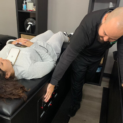 Patient receiving treatment