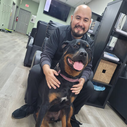 Man with dog