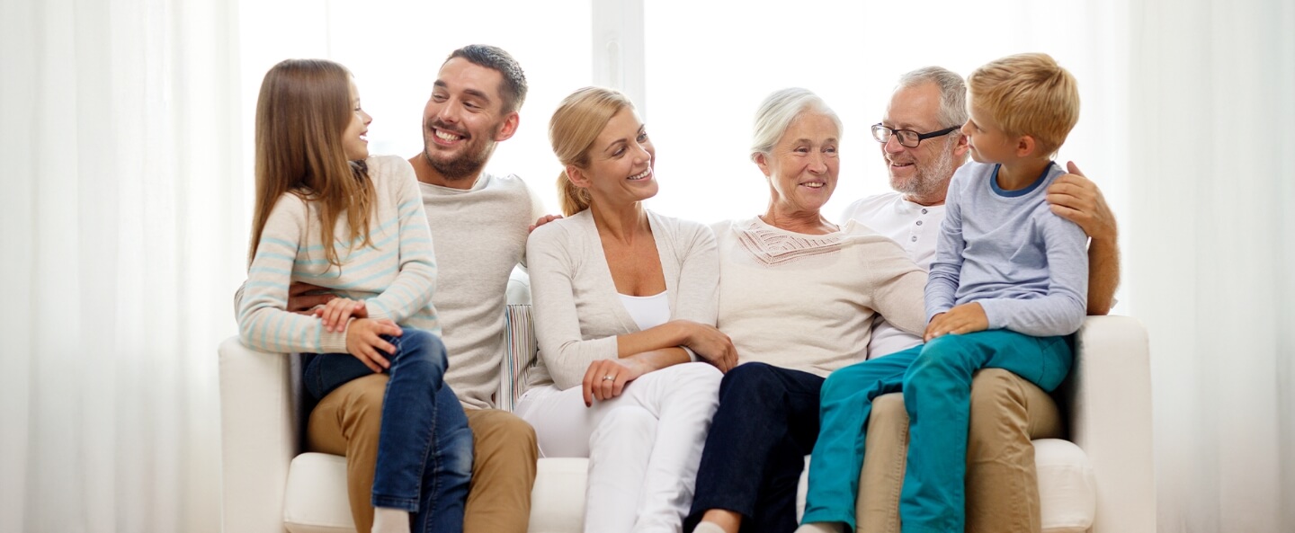 multigeneration family on couch