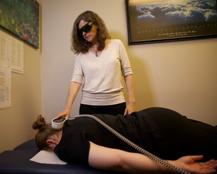 Laser therapy on neck