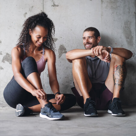 Sporty man and woman