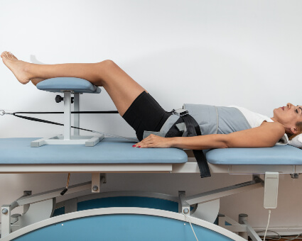 Traction therapy used on female patient