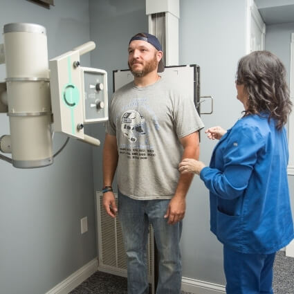 patient having xrays taken