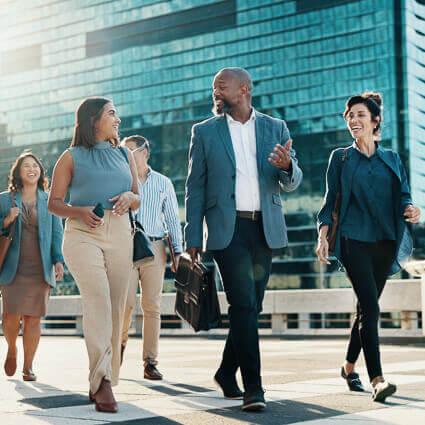 professionals walking in the city
